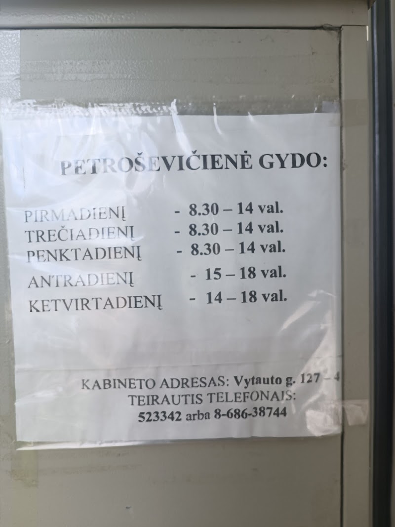 B. Petroševičienės odontologijos kabinetas - odontologijos klinika Šiauliai